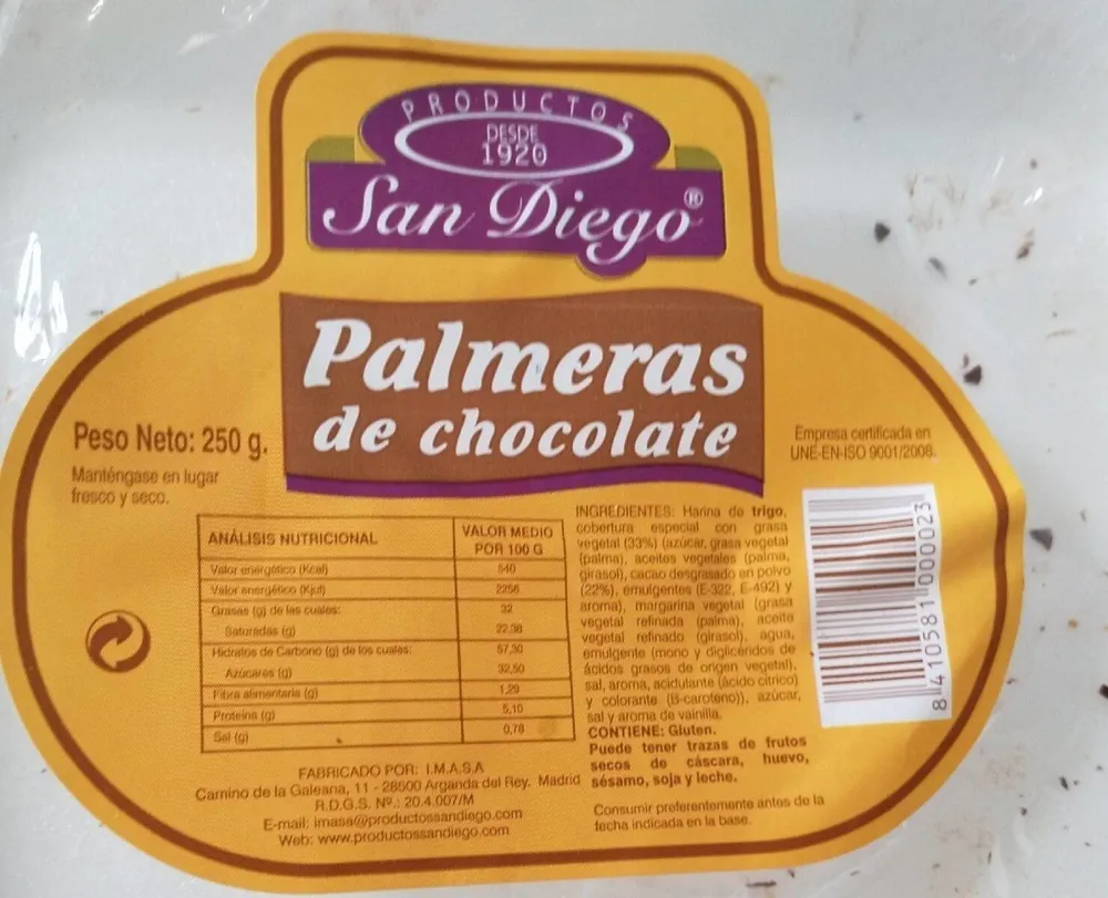 Palmeras de chocolate