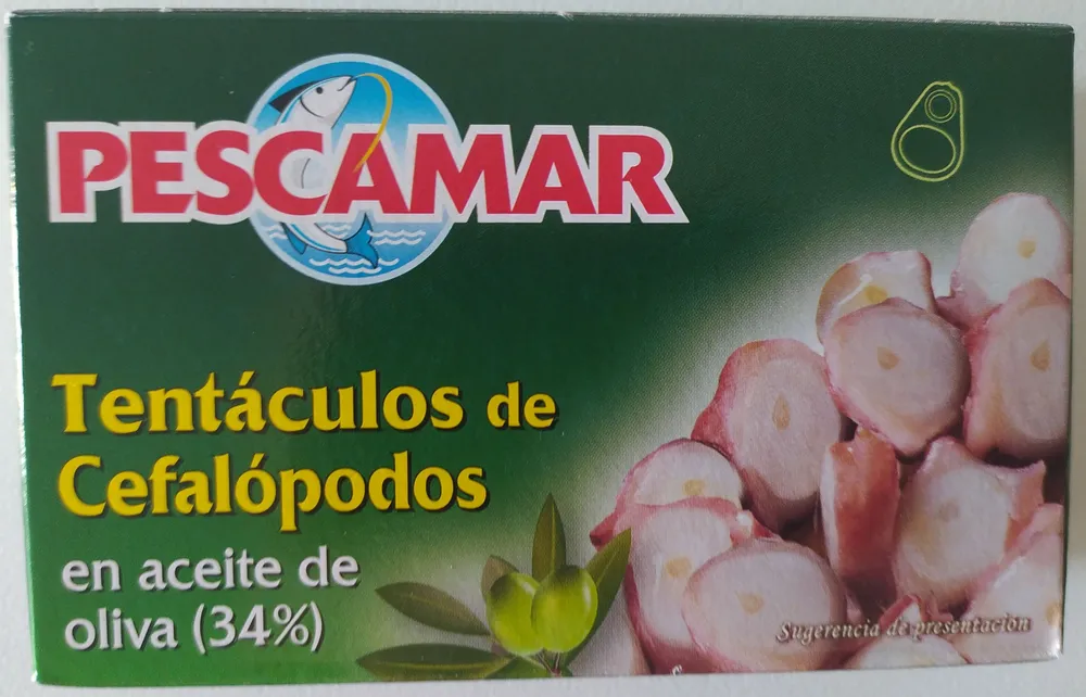 Tentáculos de Cefalópodos en aceite de oliva (34%)