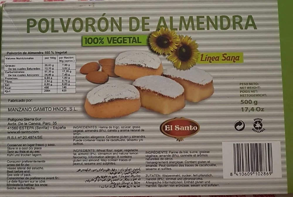 El Santo Polvorón 100% Vegetal