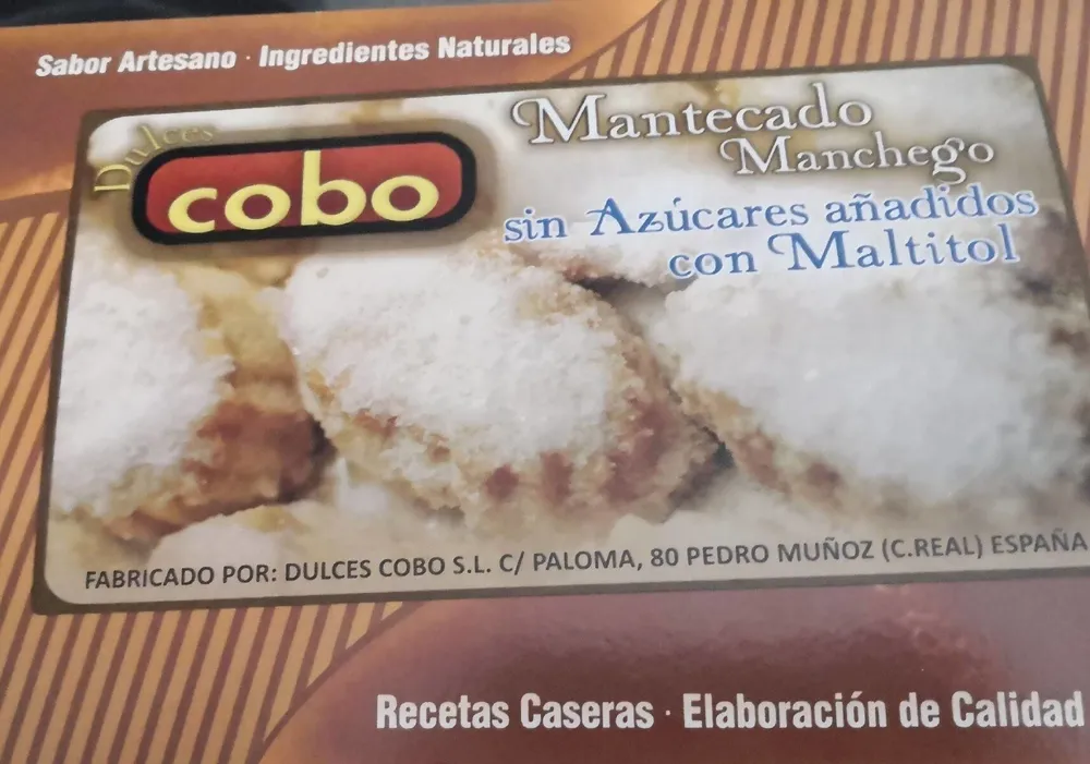 Mantecado manchego sin azúcar añadido
