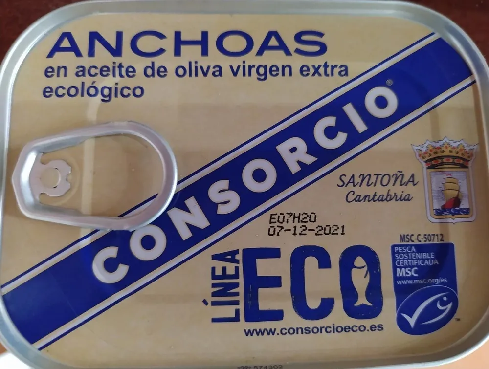Anchoas en aceite de oliva Virgen extra ecológico