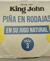 Piña en rodajas en su jugo natural