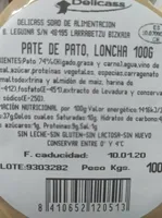 PATE DE PATO, LONCHA 100G