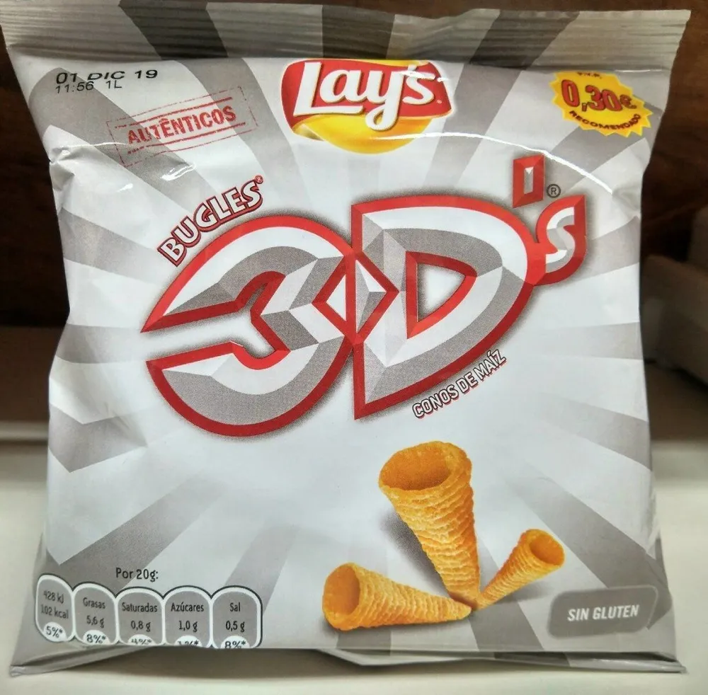 Bugles 3D's conos de maíz