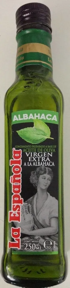 Aceite de oliva virgen extra a la albahaca