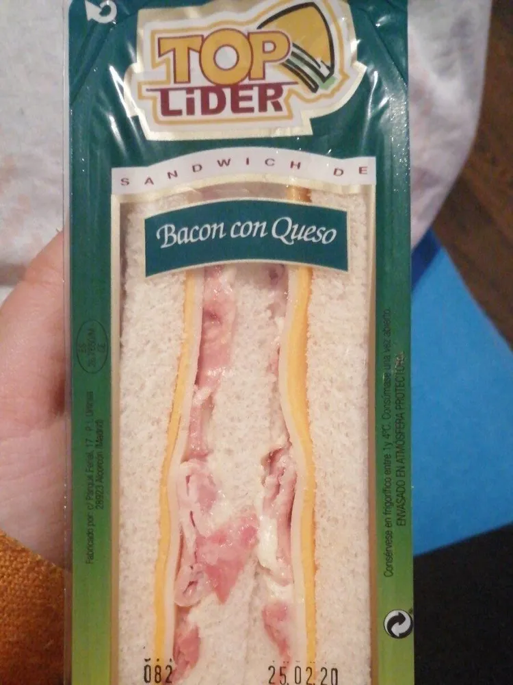 Sandwich bacon queso