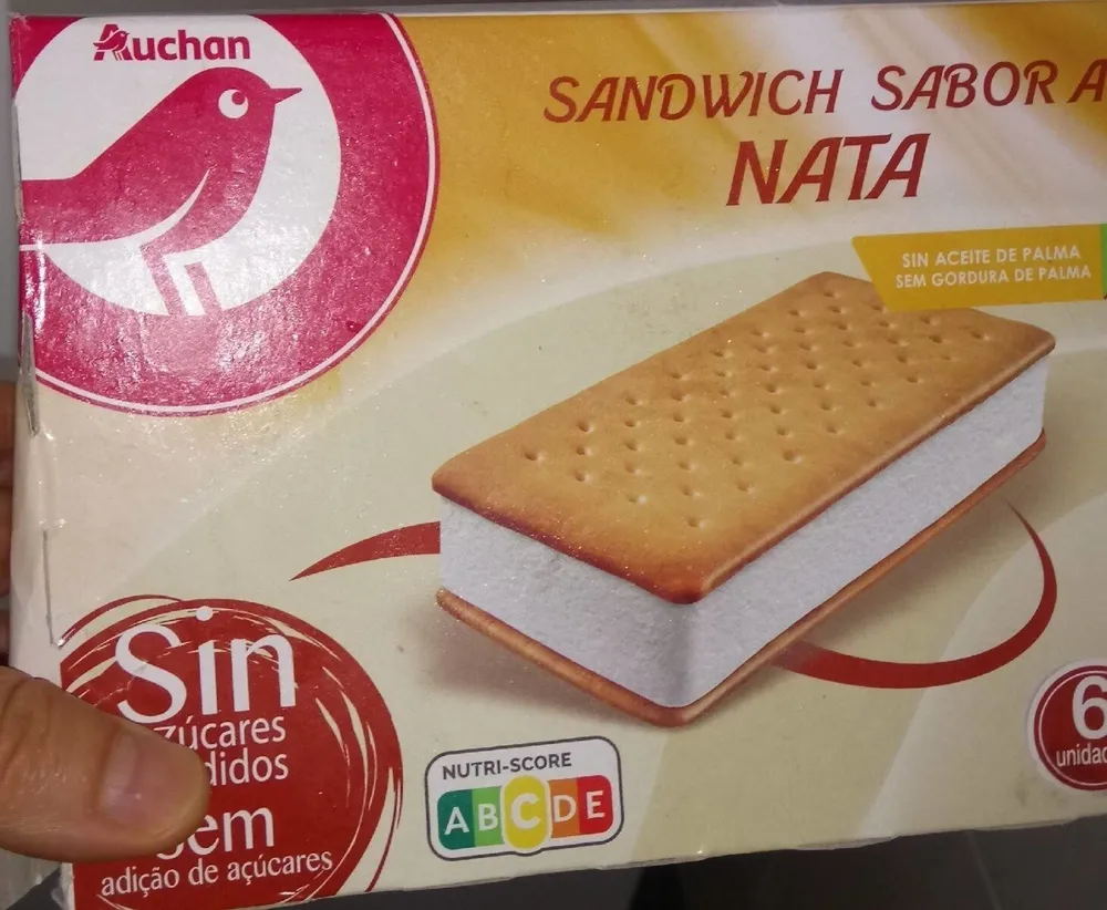 Sándwich sabor a nata
