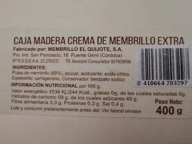 Crema de membrillo extra en caja de madera