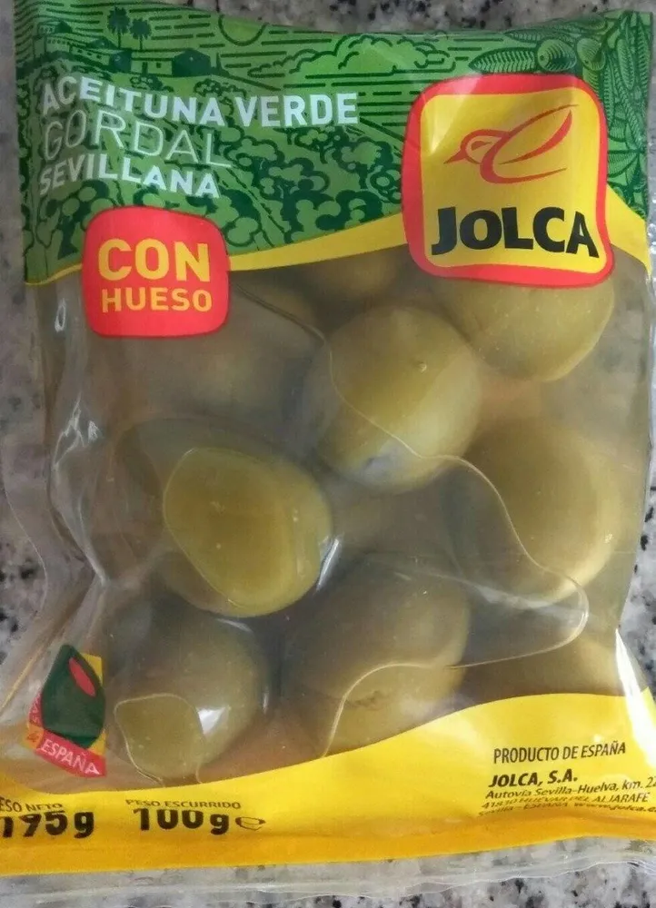 Aceituna verde gordal con hueso