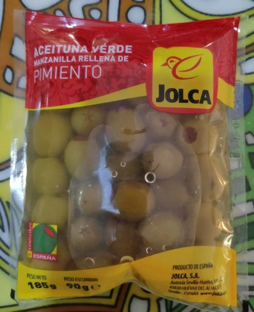 Aceituna verde manzanilla rellena de pimiento