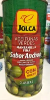 Aceitunas verdes manzanilla fina con hueso sabor anchoa lata 1,5 kg