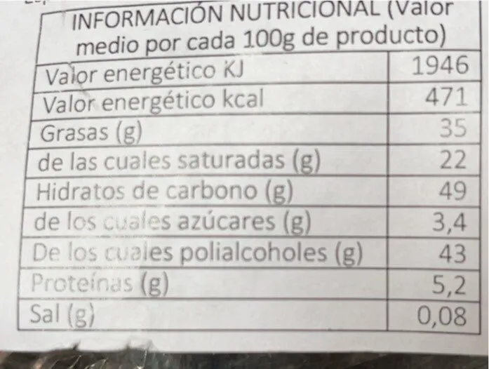 Bombón negro sin azúcar