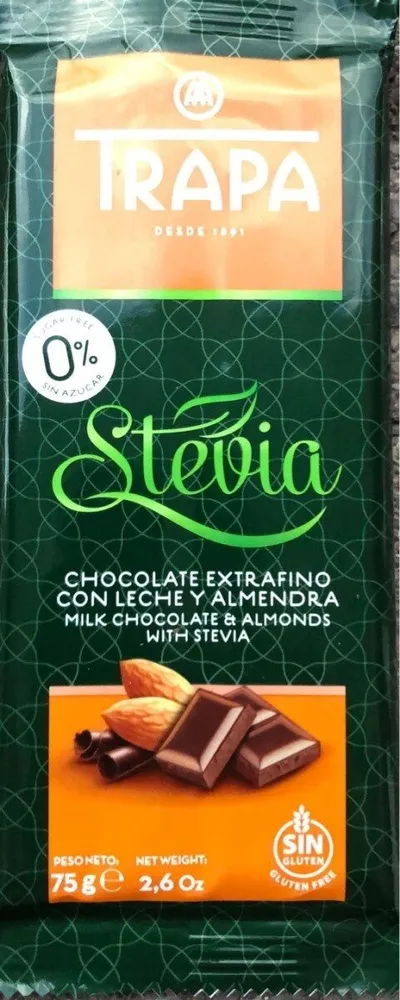Chocolate extrafino con leche y almendra Stevia