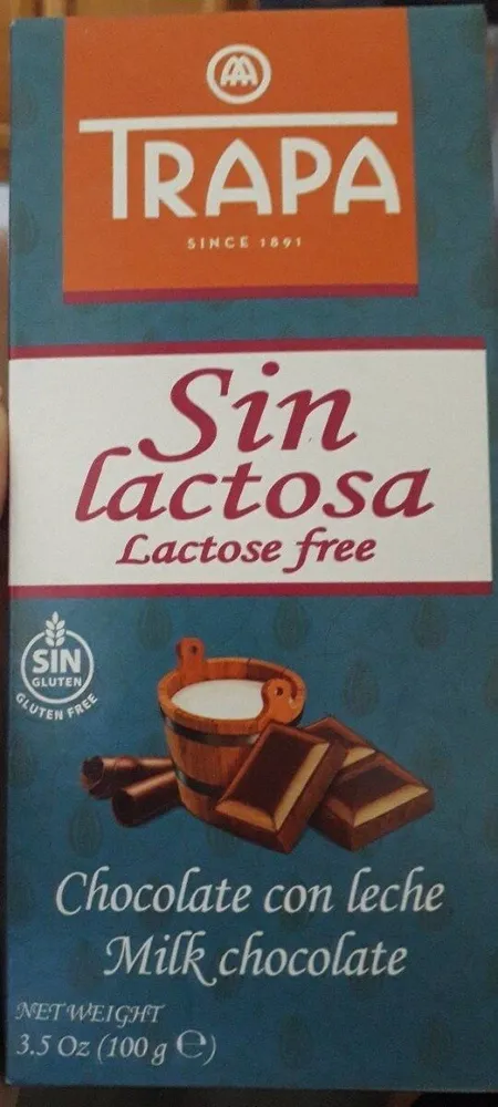 Chocolate con leche sin lactosa