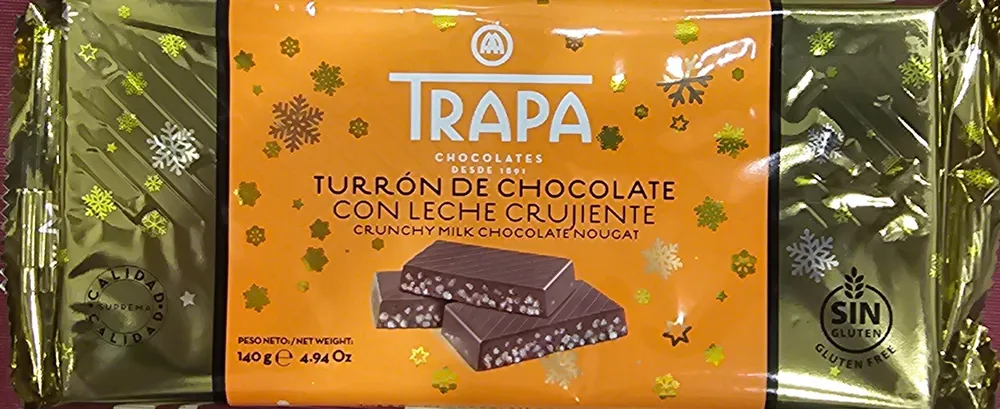 Turrón de chocolate crujiente