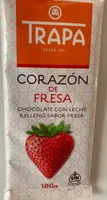 Chocolate con leche con corazón de fresa