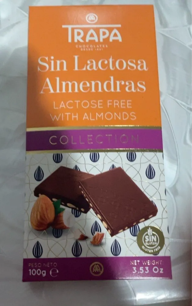 Chocolate sin lactosa almendras