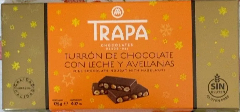 Turrón de chocolate con leche y avellanas