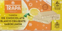 Turrón de chocolate blanco crujiente sabor limón