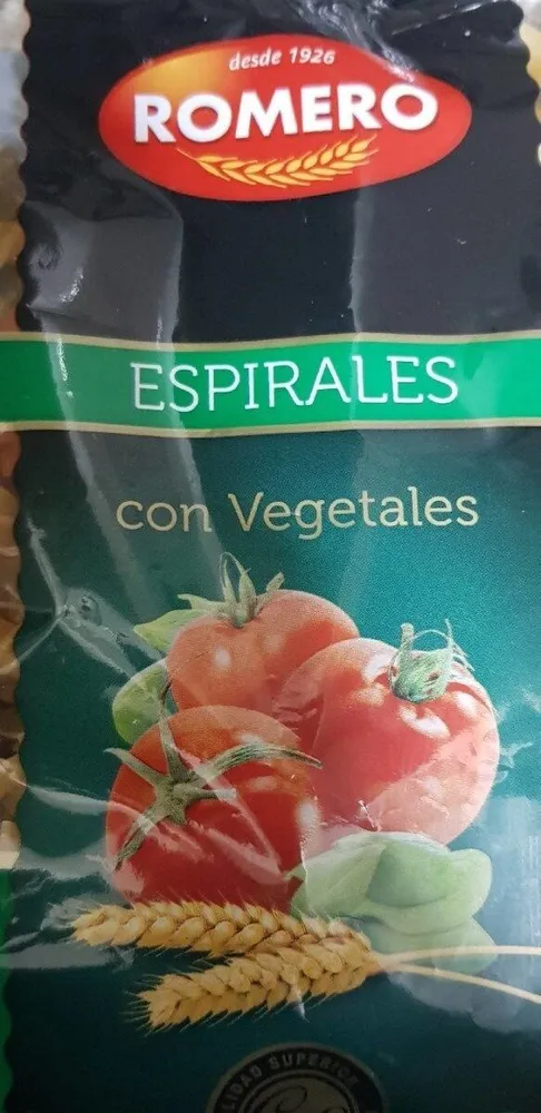 Espirales con vegetales
