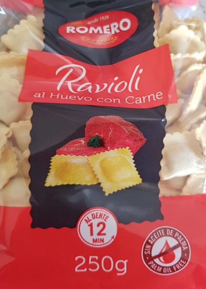 Ravioli al huevo con carne