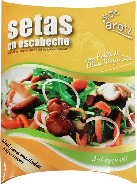 Setas escabeche con aceite de oliva virgen extra