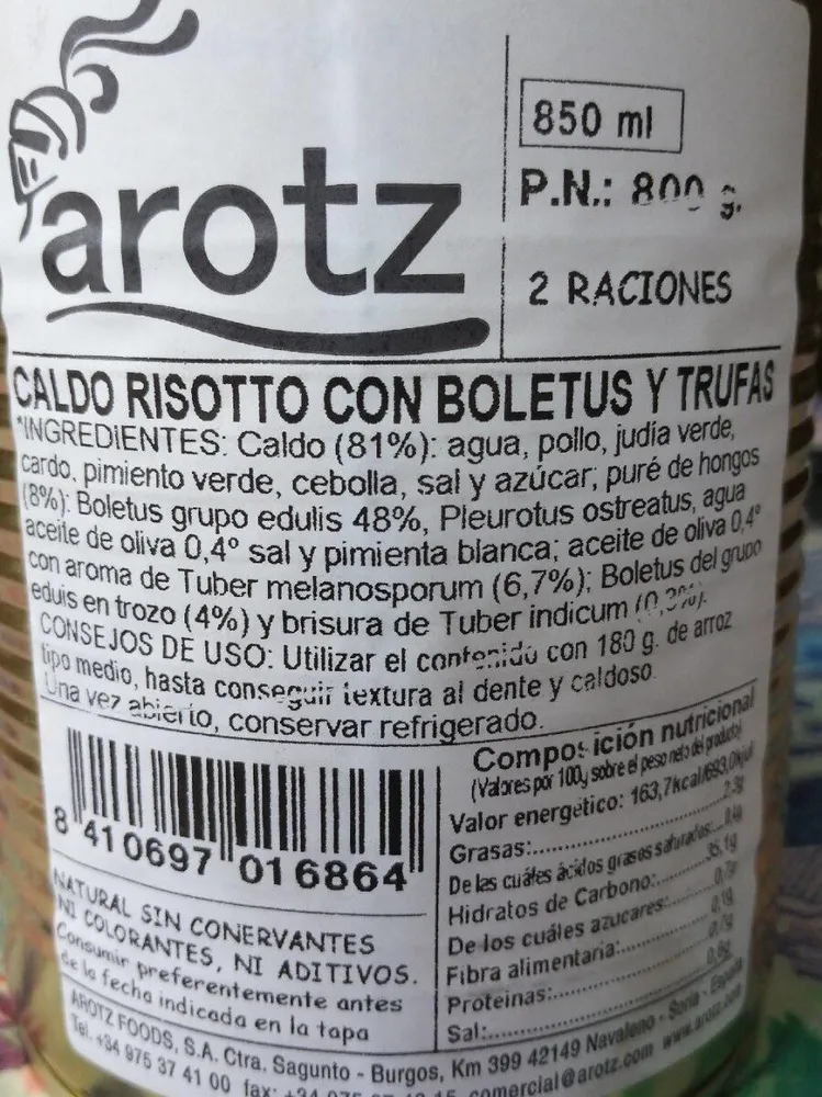 Caldo risotto con boletus y trufas