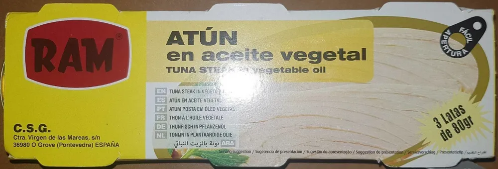 Atún en aceite vegetal