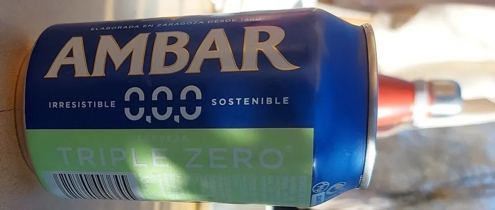 Cerveza Ámbar triple Zero