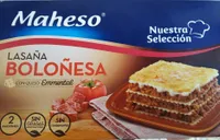 Lasaña boloñesa con queso emmental