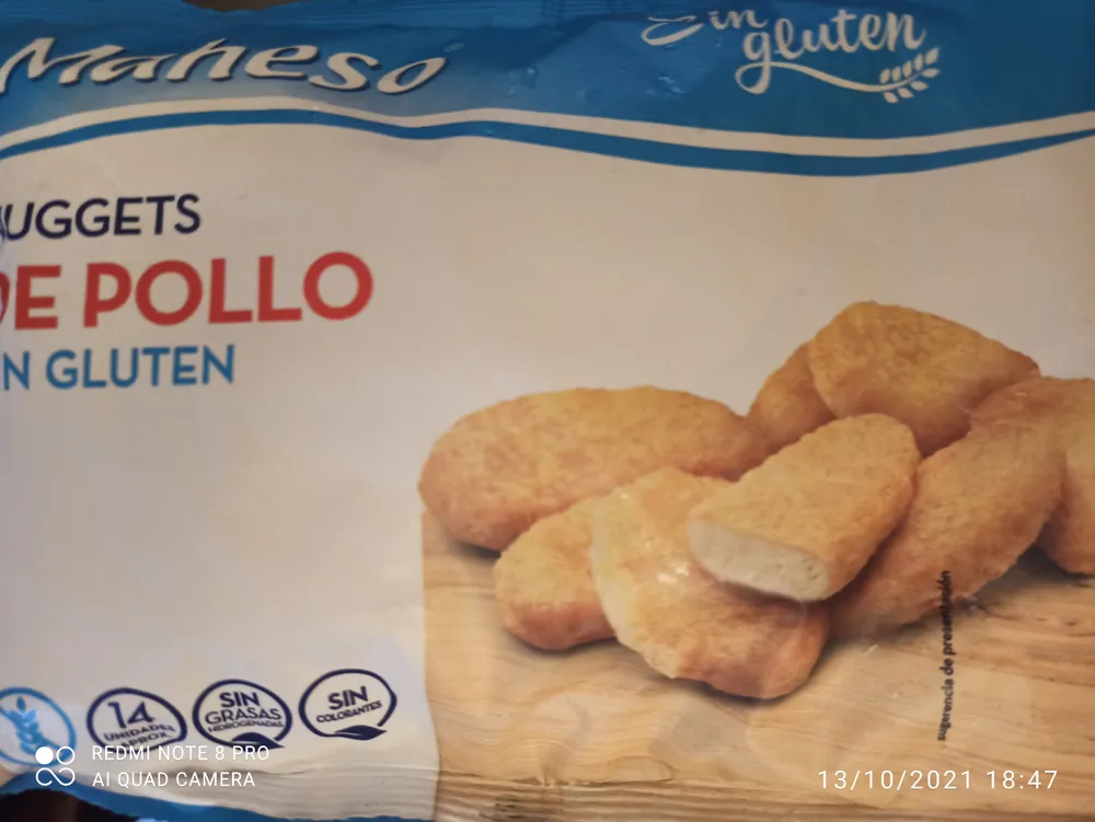 Nuggets de pollo sin gluten