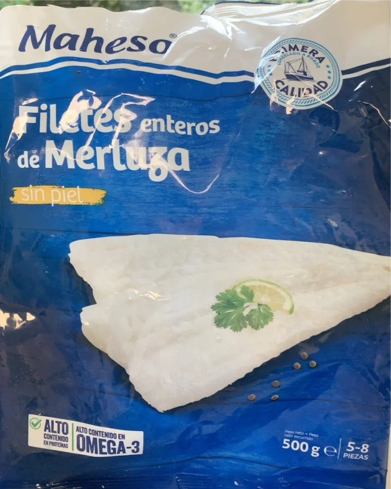 Filetes enteros se merluza sin piel