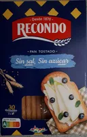 Pan Tostado sin sal añadida, sin azucares añadidos