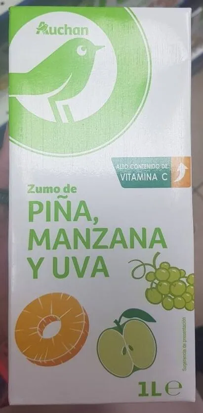 Zumo de piña, manzana y uva