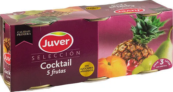 Selección cóctel de cinco frutas latas