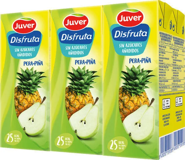 Néctar de pera y piña sin azúcares añadidos briks