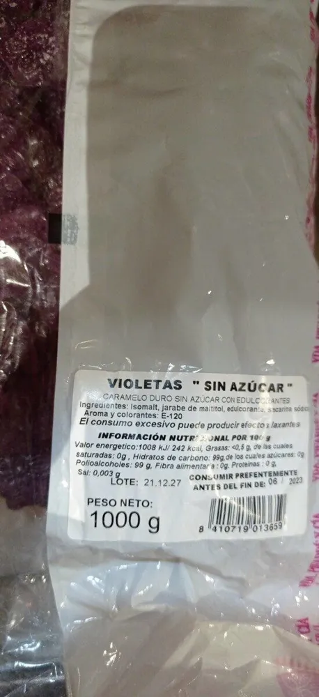 Violetas sin azúcar