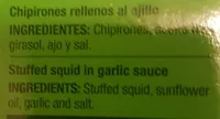 Chipirones rellenos al ajillo