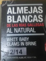Almejas blancas de las rías gallegas al natural