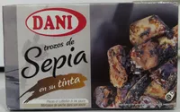 Morceaux de seiche dans son encre