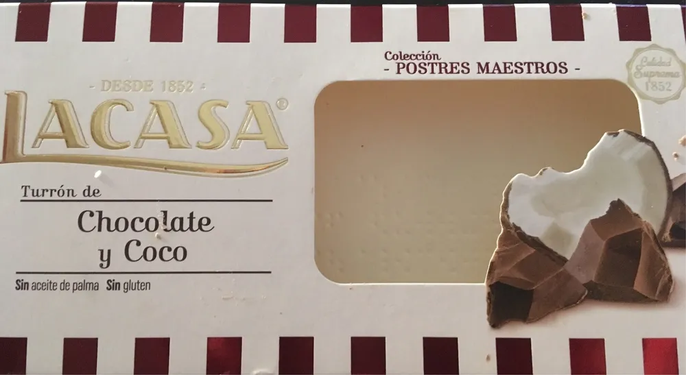 Turrón de chocolate y coco