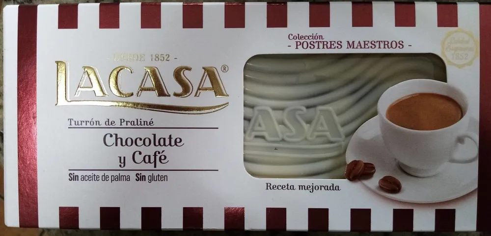Turrón de praliné chocolate y café
