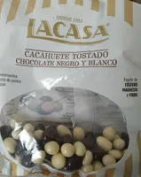 Cacahuete tostado chocolate negro y blanco