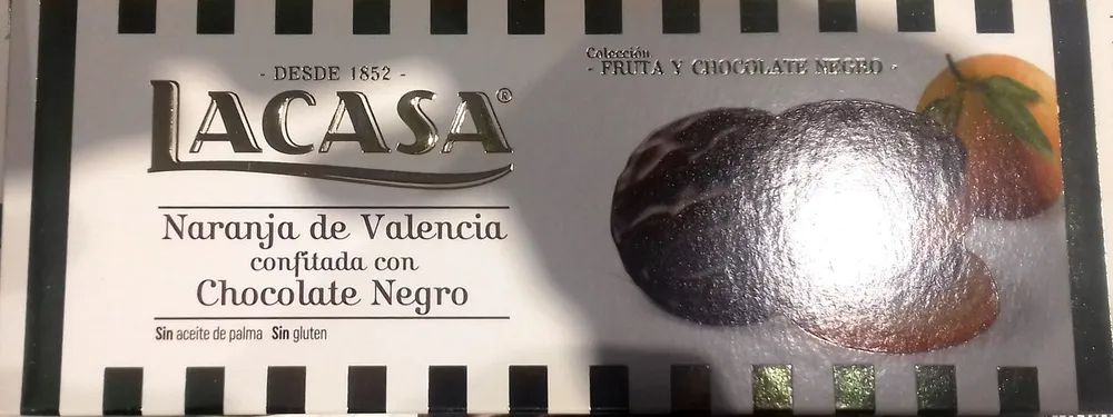 Chocolate negro con naranja de Valencia confitada