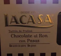Turron de praliné Chocolate al ron con pasas