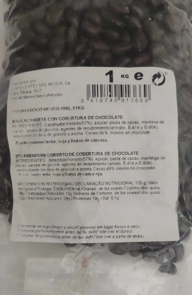 Cacahuètes au chocolat noir