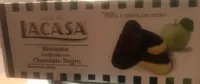 Manzana confitada con chocolate negro