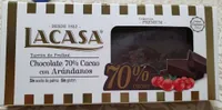 Turrón de praliné con chocolate 70% cacao con arándanos