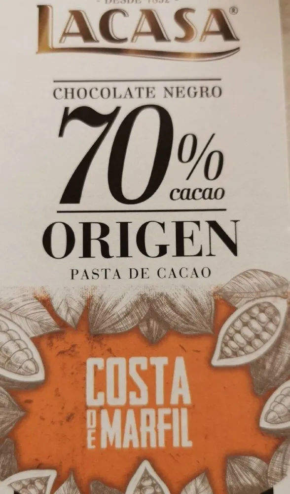 Chocolate 70% origen Costa Rica