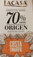 Chocolate 70% origen Costa Rica